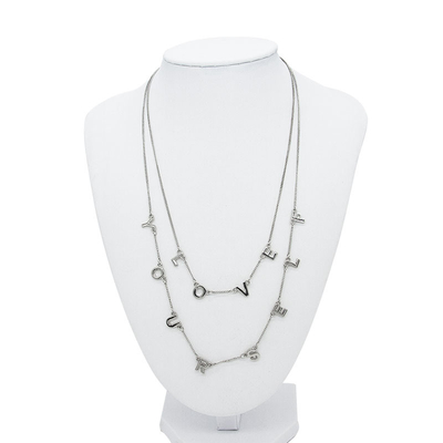 گردنبند جواهرات مد لباس نقره دو زنجیر استیل رنگ هیپوپ