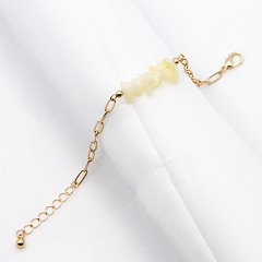 دستبند مهره ای آلیاژی مویزانیت دستبند طلا با سنگ طبیعی دستبند زنانه