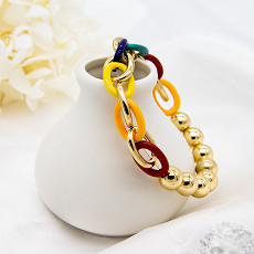 دستبند مردانه استیل طناب الاستیک Lover'S طلای زرد قطر داخلی 7.5 سانتی متر