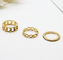حلقه های جواهرات مد لوکس زنانه حلقه گرد 15 - 18 میلی متری از آلیاژ طلا