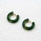 گوشواره جواهرات حلقه ای بزرگ طلایی سبز اپوکسی 1 × 6 میلی متر برای مردان زنانه