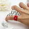 حلقه های عروسی زنانه با روکش طلا نقره عیار / حلقه های مد سنگ های قیمتی استیل